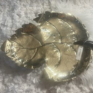 airedelsur Leaf serving Tray With Horn Signed 20.5” W X 13.5”H
